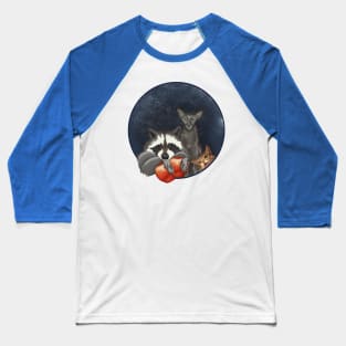 Raccoon and cats Baseball T-Shirt